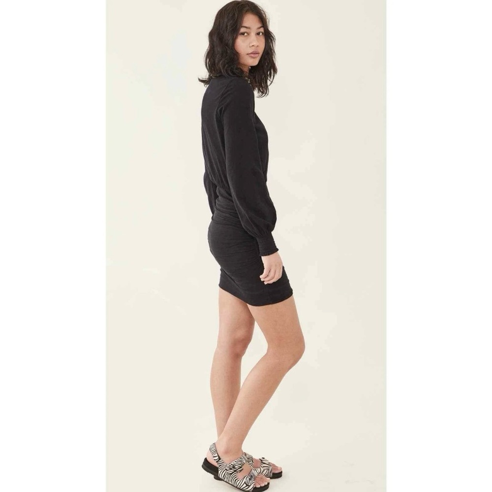Sundry Black Round Neck Long Sleeve Blouson Stretch Pullover Mini Dress Sz 3 NWT - Picture 4 of 12